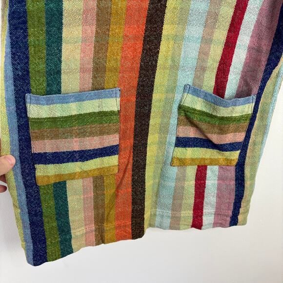 Warm Multi Striped Shift Dress/Tunic size 1/ Small 100% cotton - Picture 10 of 13